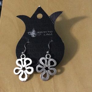 Silver flower earrings